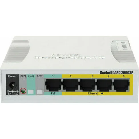 Коммутатор MikroTik RB260GSP (CSS106-1G-4P-1S)